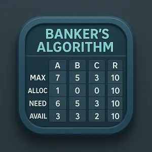 Resource allocation table for deadlock calculation