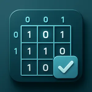 Grid table for grouping binary values in a Karnaugh Map