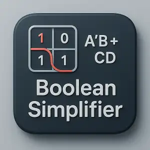 Karnaugh map solver and boolean expression simplifier