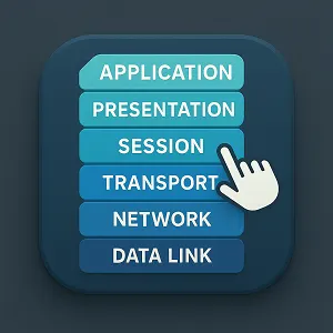 Interactive stack of the 7 OSI layers